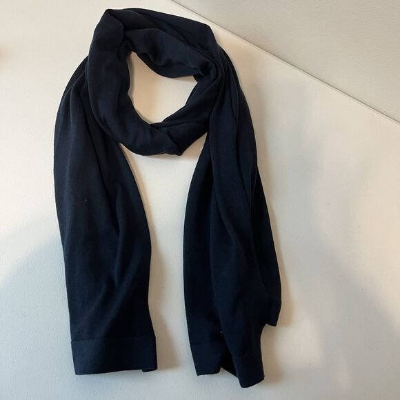 J Jill Merino Wool Scarf Wrap In Black Rectangle - Picture 1 of 8